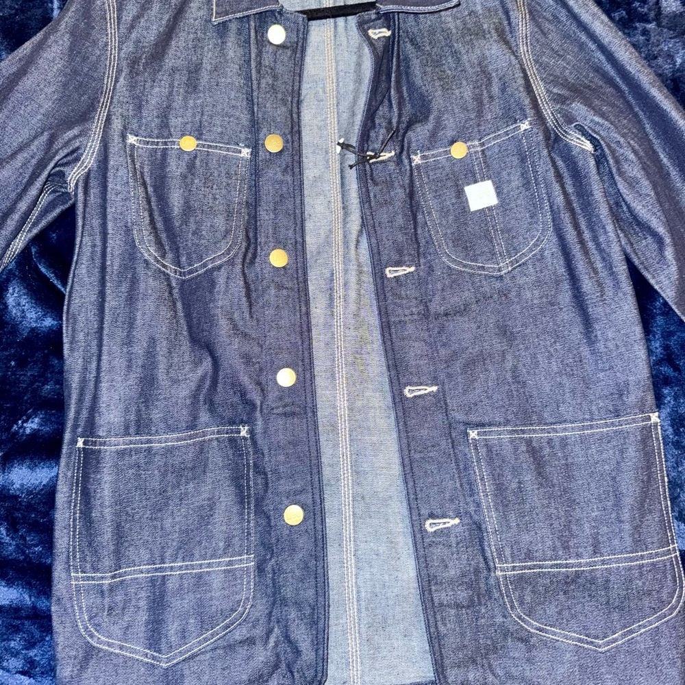 Men's Blue Denim Jacket with Gold Buttons
